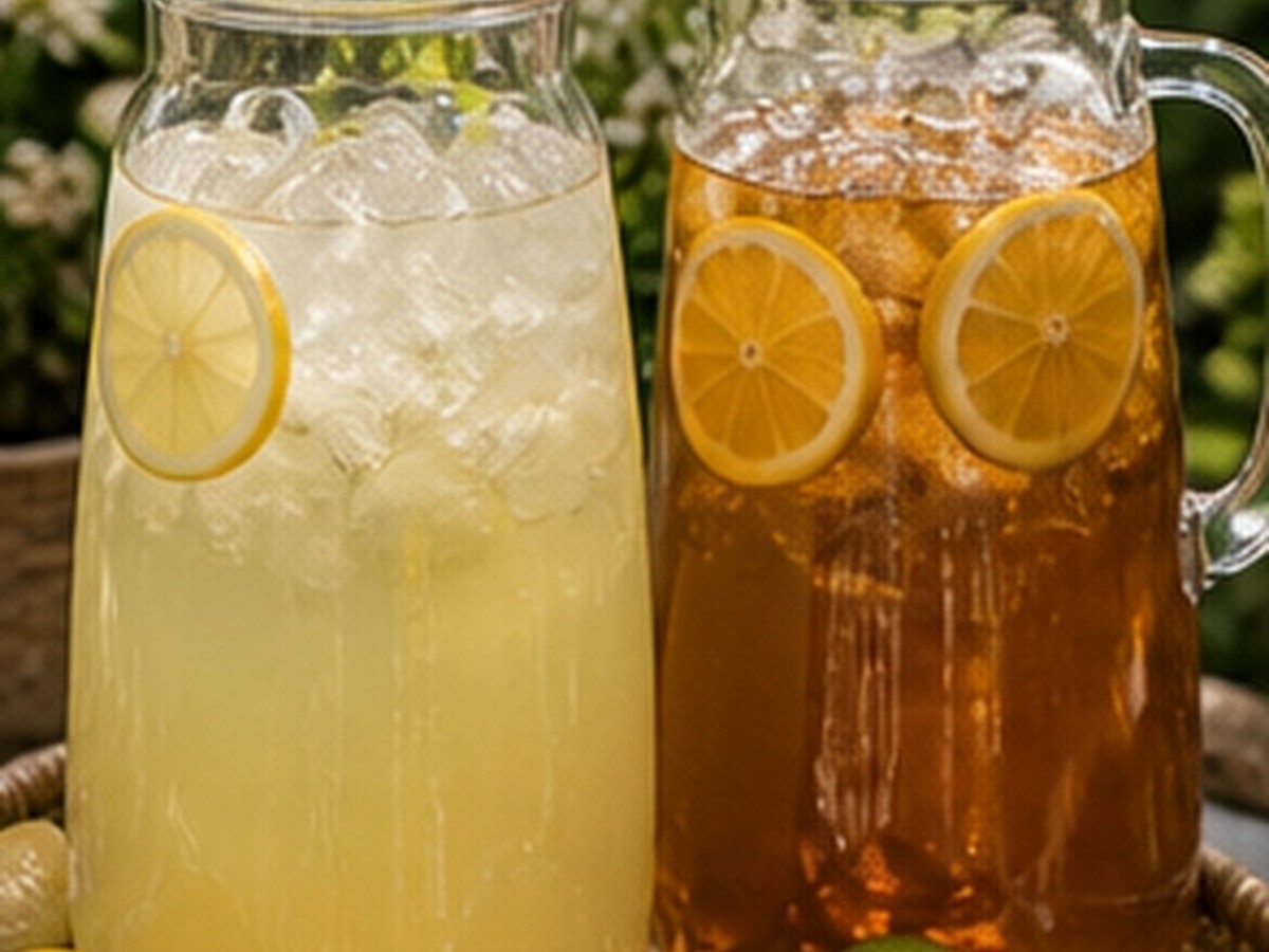 cooler behind the table for 10 bbq drink station ideas for a backyard cookout