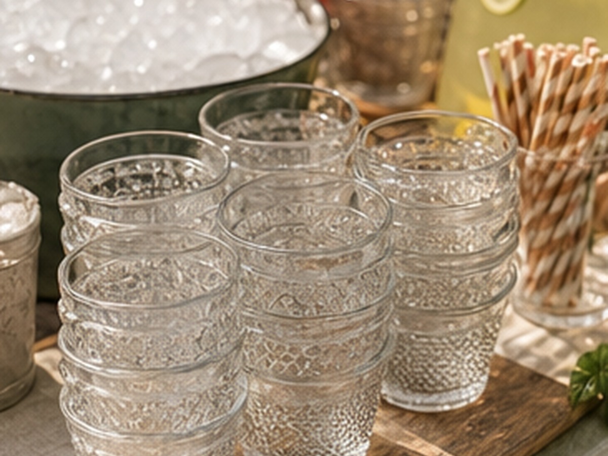 cups at the front for 7 bbq drink table ideas that keep guests out of the kitchen