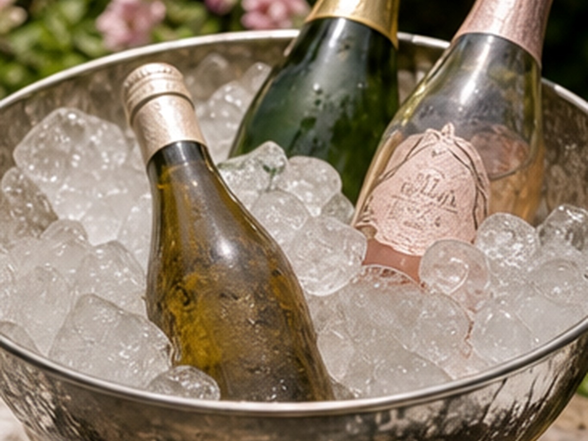 bubbles on ice for 8 garden party bar cart setup ideas