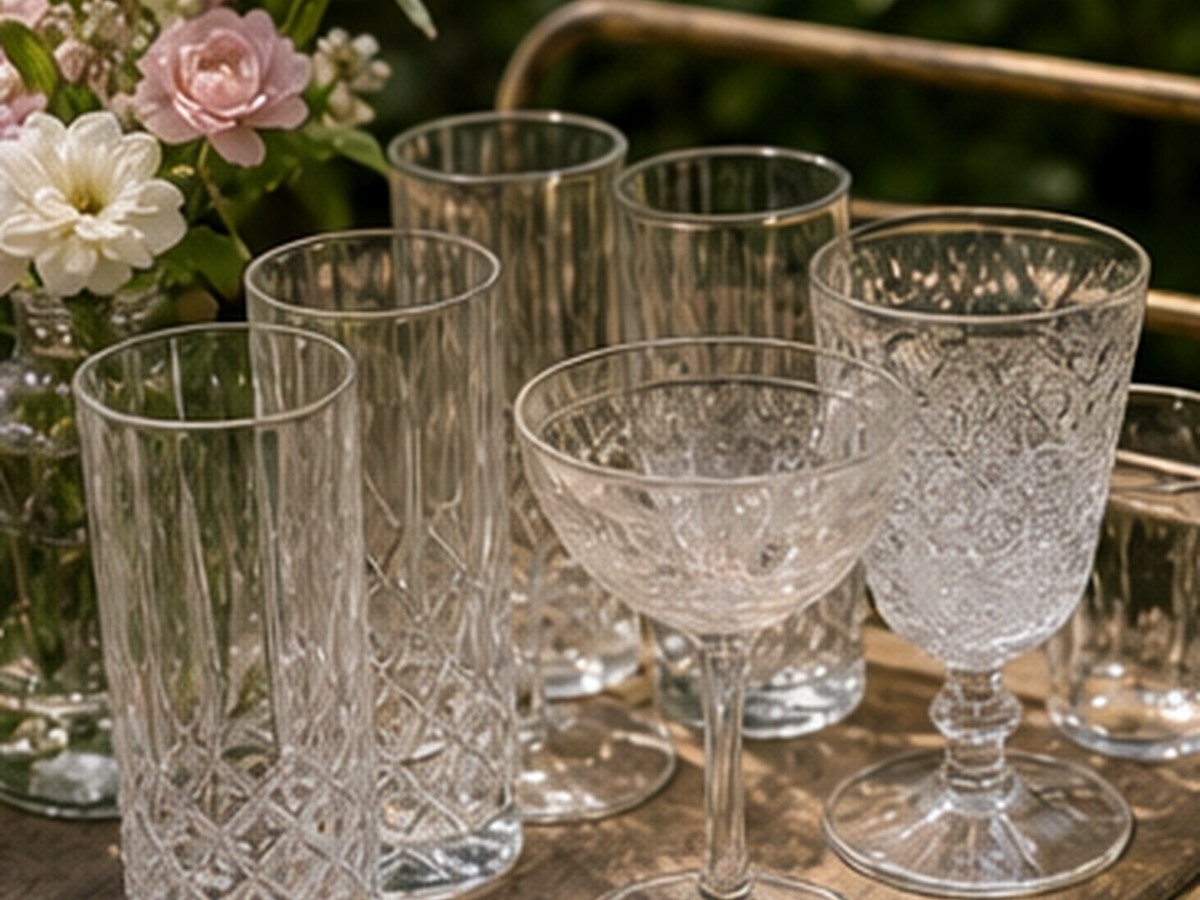 light glassware for 8 garden party bar cart setup ideas
