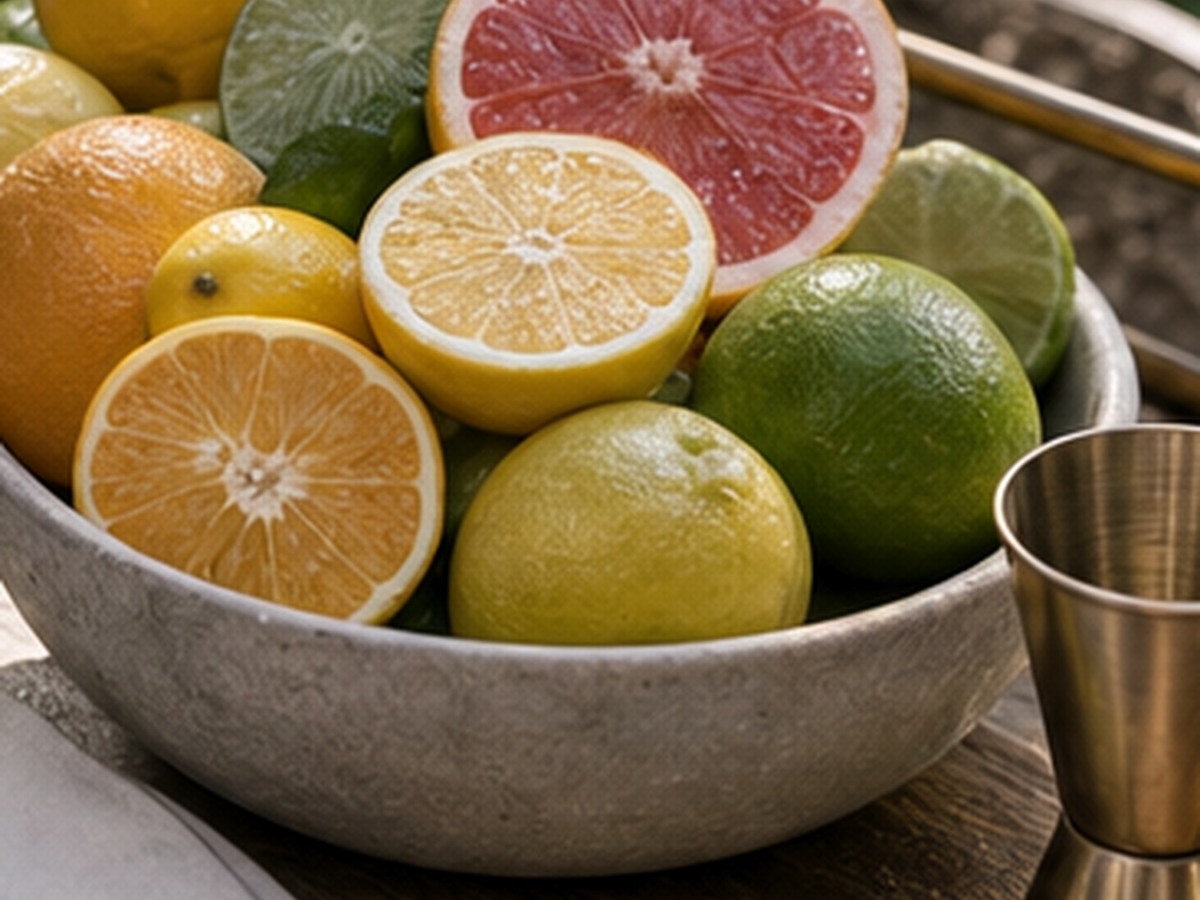 citrus bowl for 8 garden party bar cart setup ideas