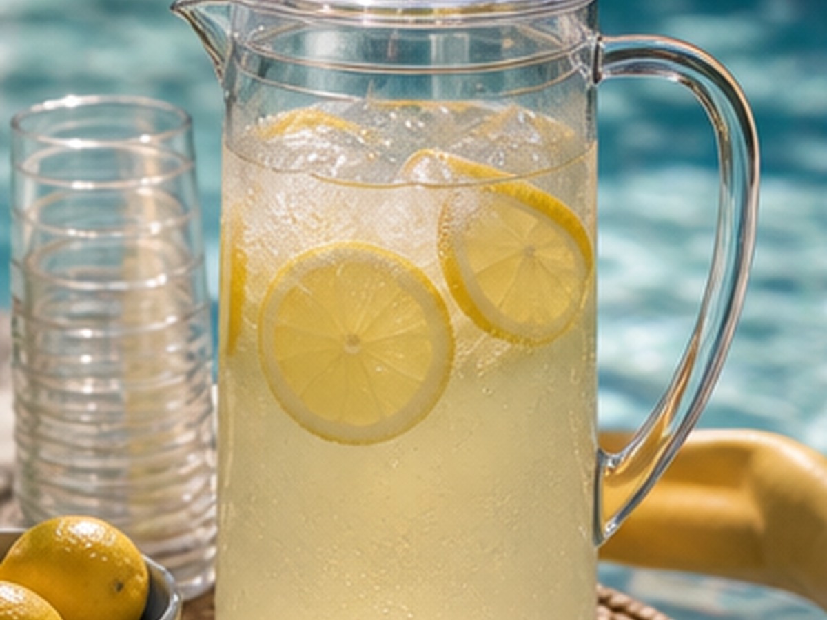 lidded pitcher for 8 pool party drink table ideas