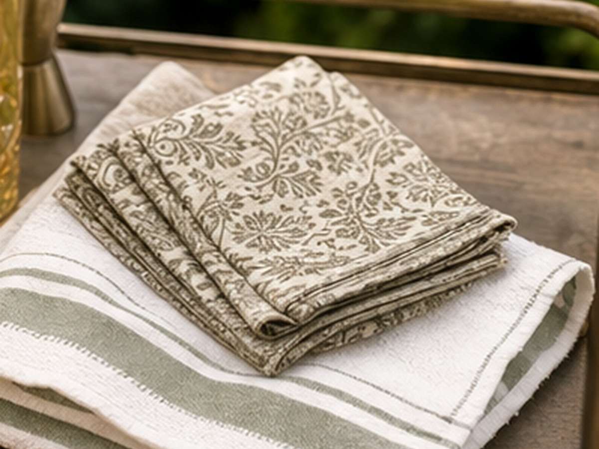 napkins and a towel for 9 bar cart setup ideas for summer cocktails