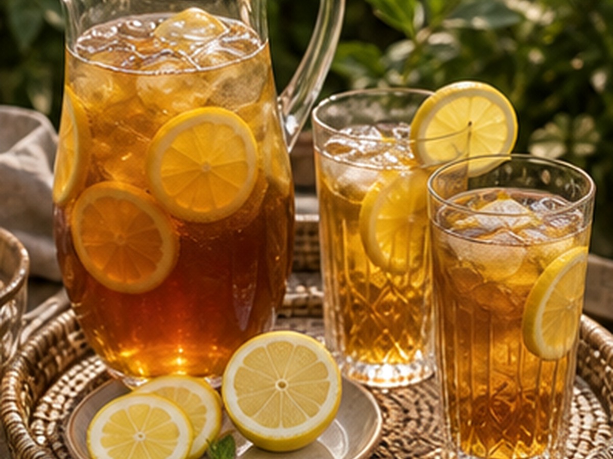 tea and citrus pitcher for 9 brunch drink station ideas