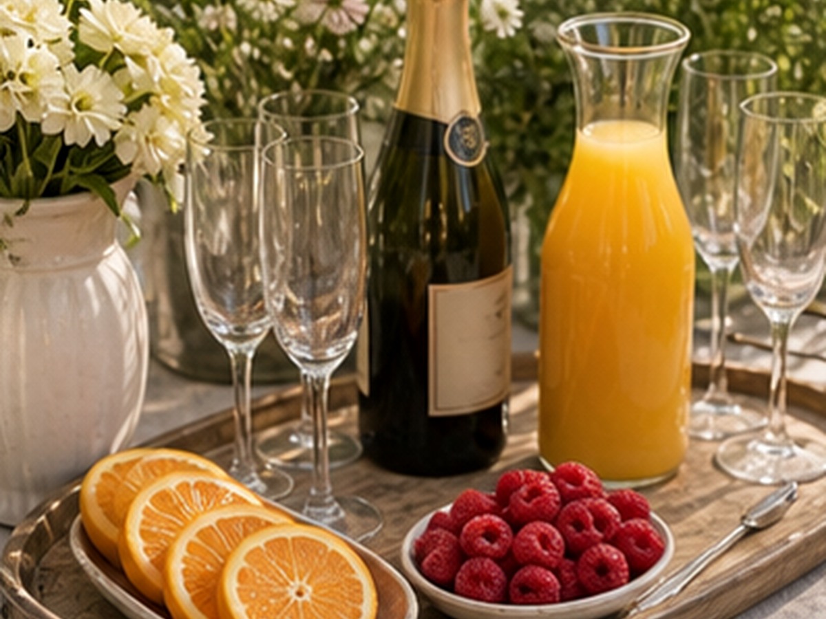 small mimosa or spritz zone for 9 brunch drink station ideas