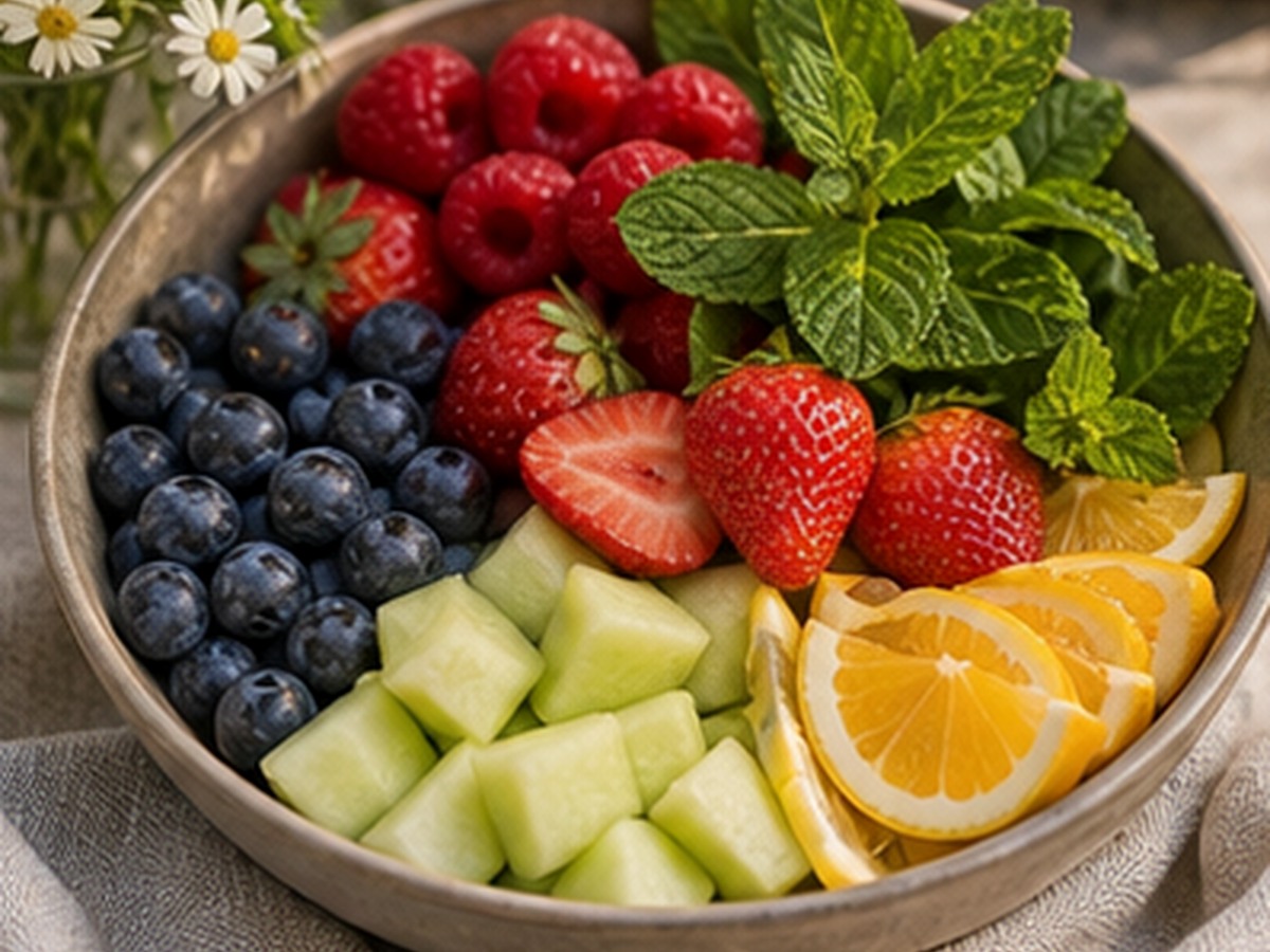 fruit garnish bowl for 9 brunch drink station ideas