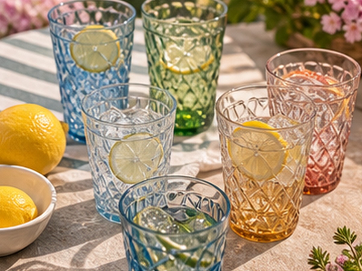 color-coded glassware for 9 outdoor drinkware ideas that look good but will not break