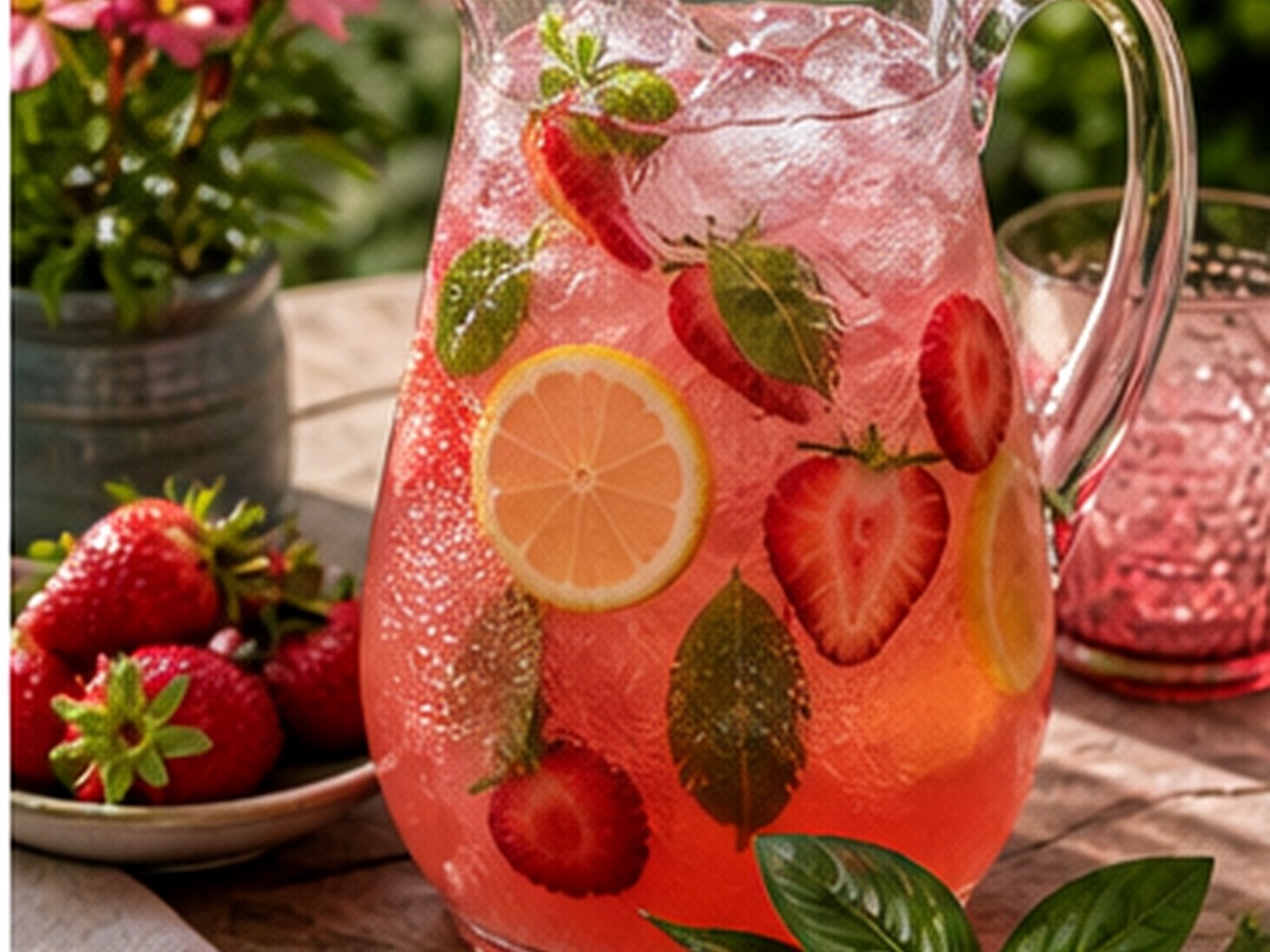 strawberry basil lemonade for 8 batch mocktails guests can pour themselves