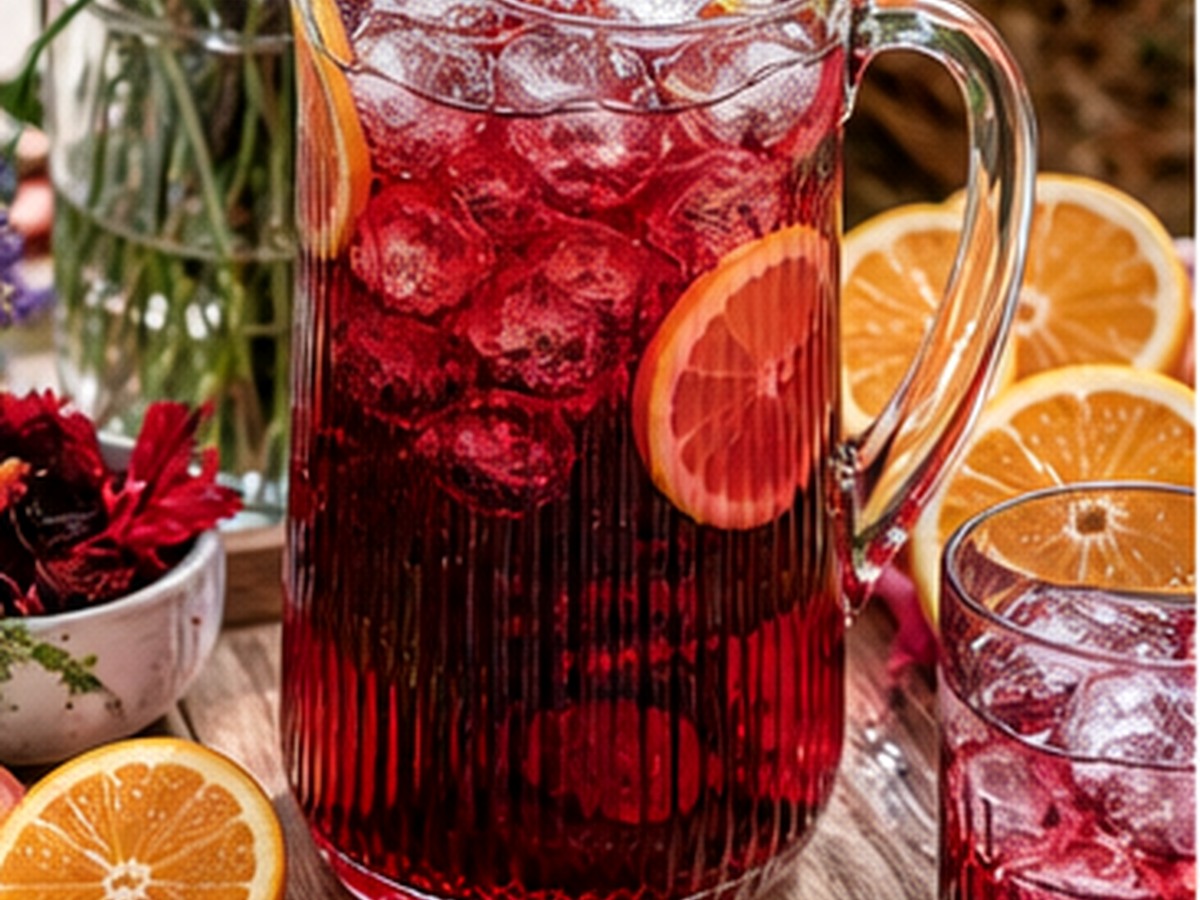 hibiscus orange tea spritz for 8 batch mocktails guests can pour themselves