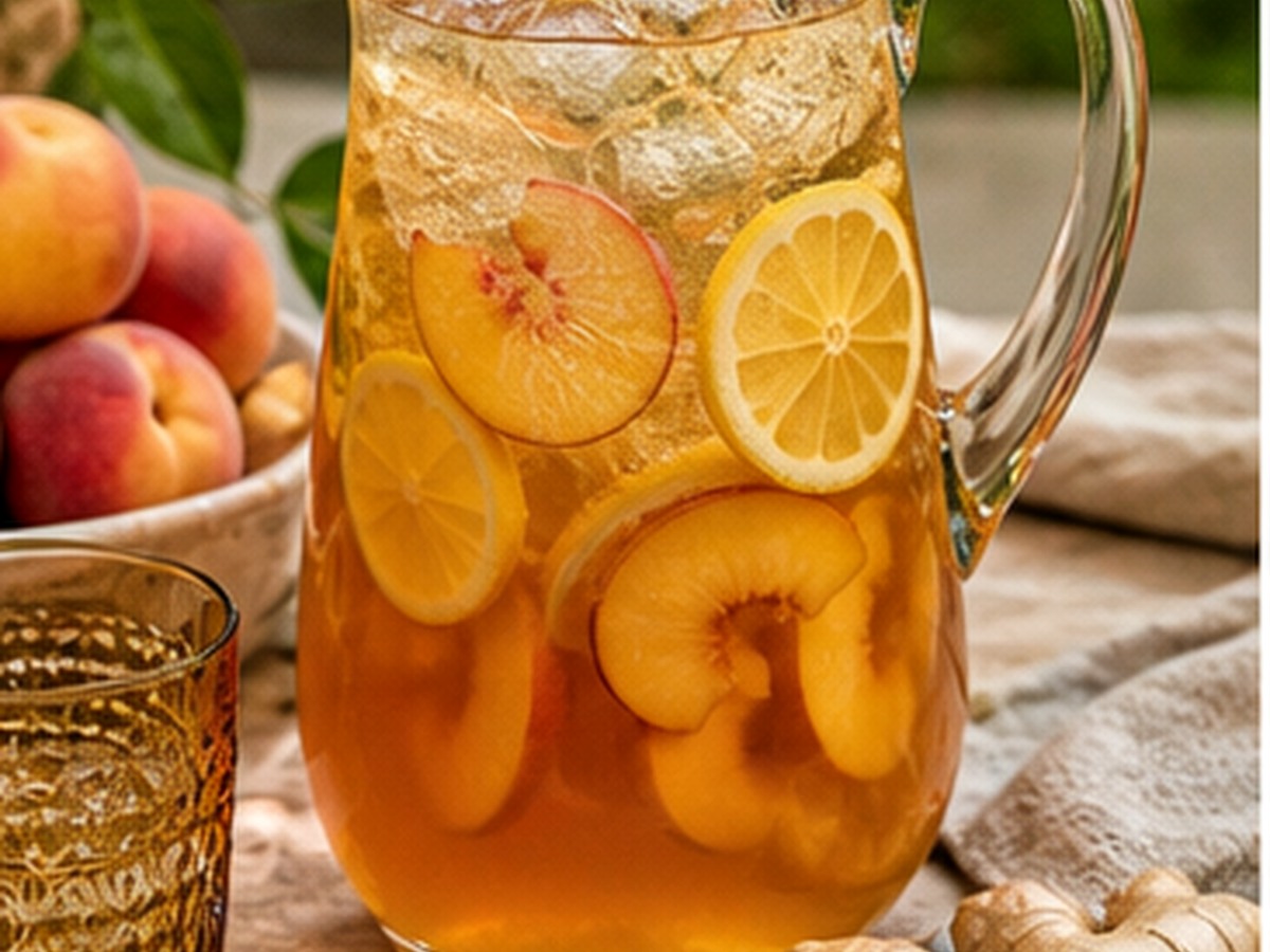peach ginger iced tea for 8 batch mocktails guests can pour themselves