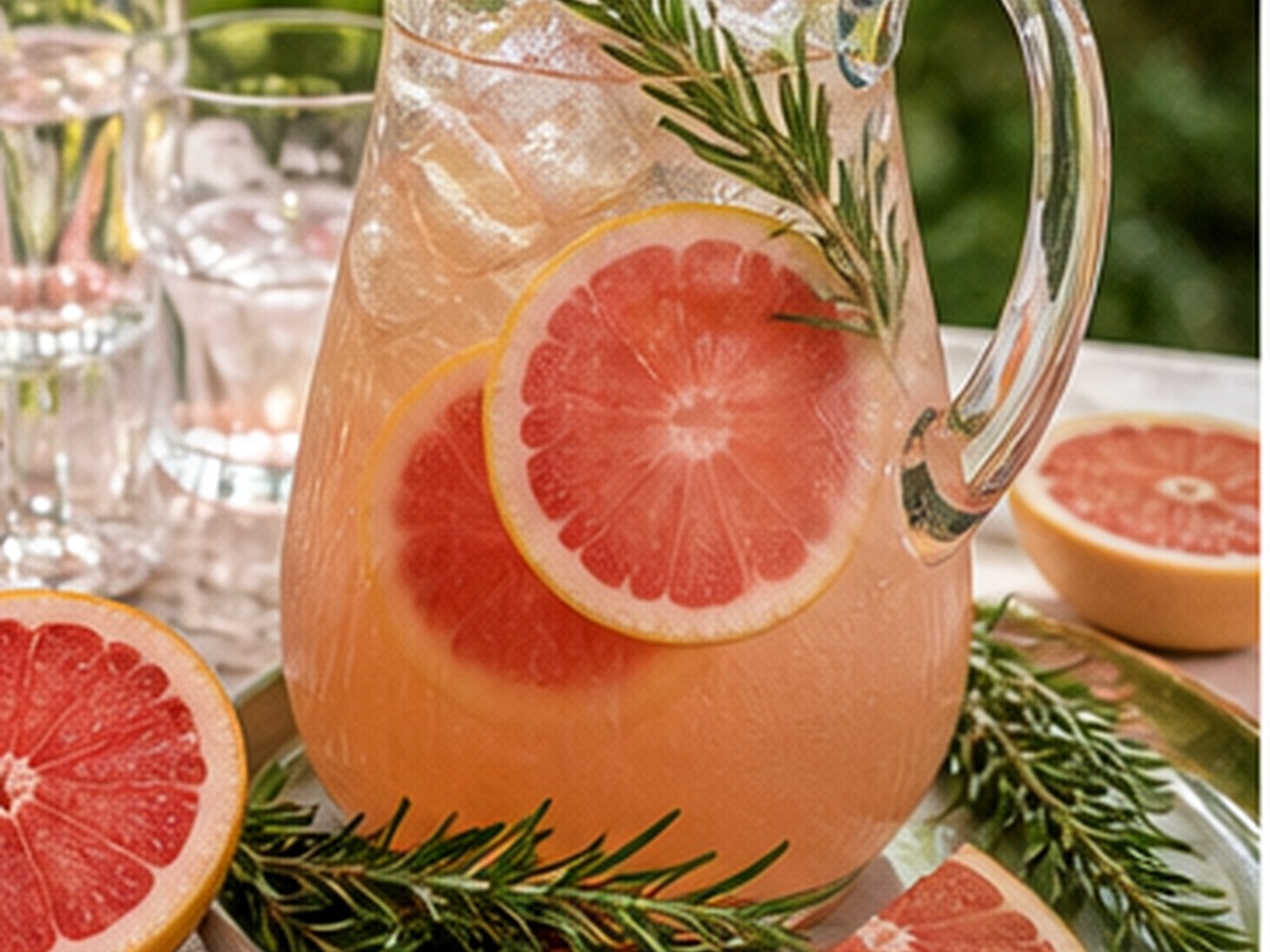 grapefruit rosemary sparkler for 8 batch mocktails guests can pour themselves
