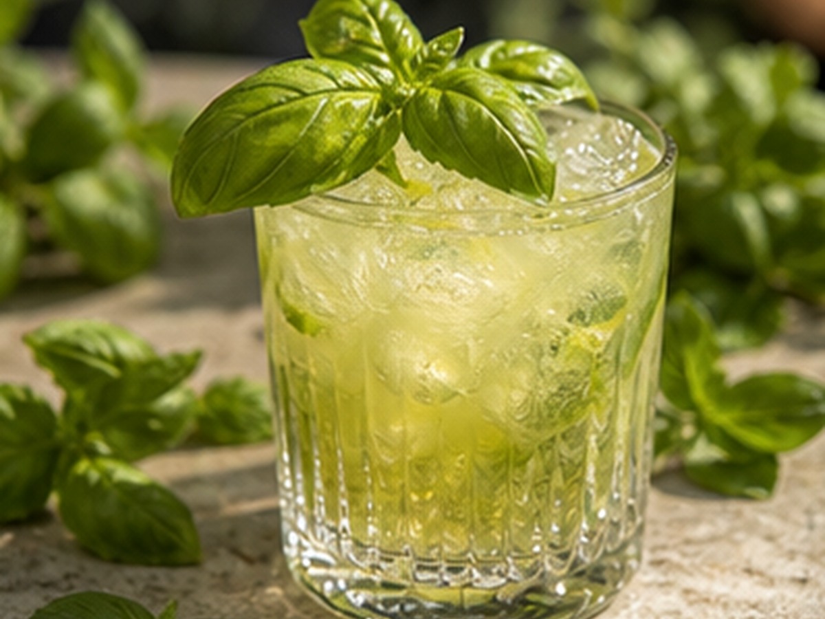 basil gin smash for 9 garden party cocktails with fresh herbs
