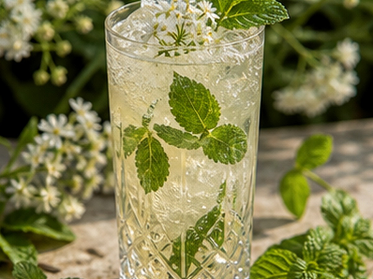 mint elderflower collins for 9 garden party cocktails with fresh herbs