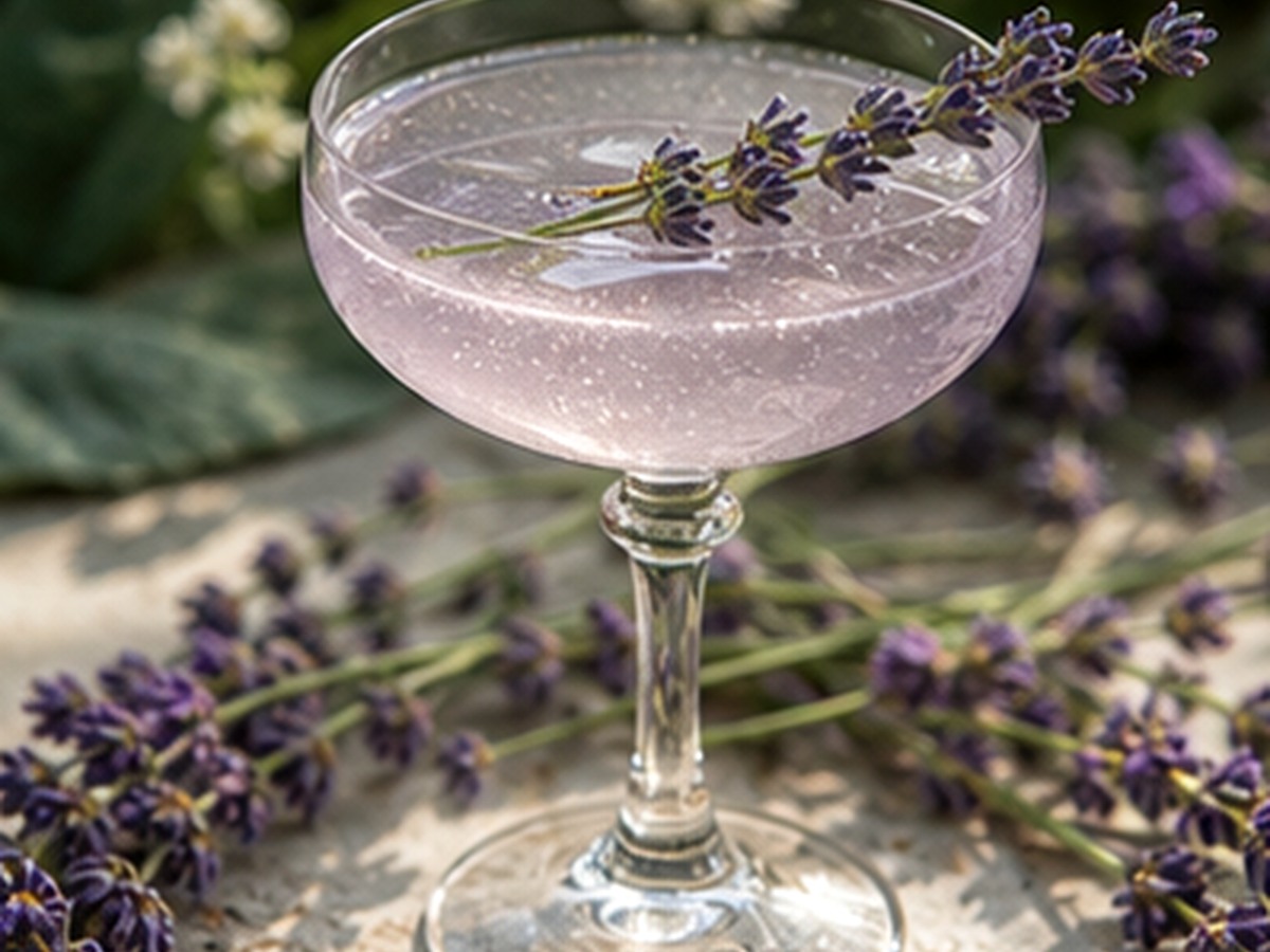 lavender french 75 for 9 garden party cocktails with fresh herbs