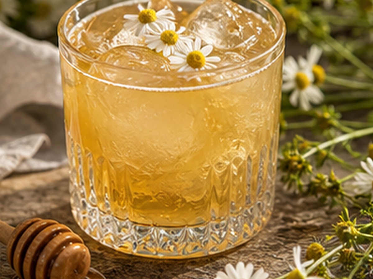 chamomile honey whiskey sour for 9 garden party cocktails with fresh herbs