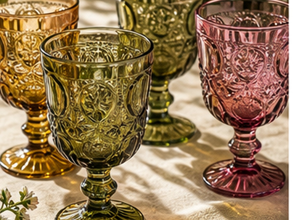 colored goblets for 7 vintage glasses that make mocktails feel expensive
