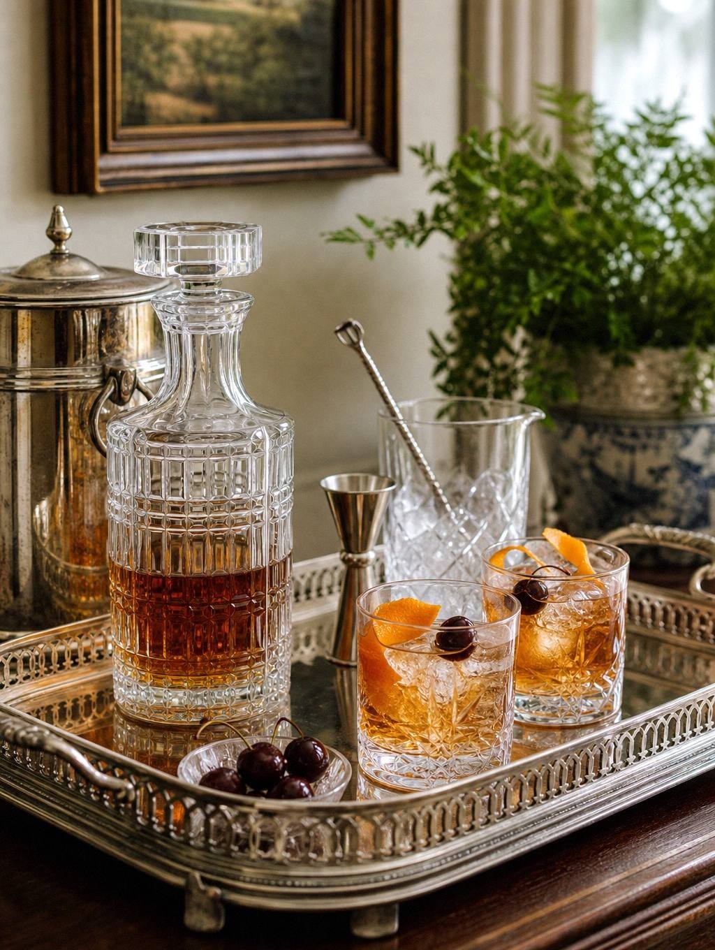 7 Silver Bar Trays for a Vintage Home Bar Setup