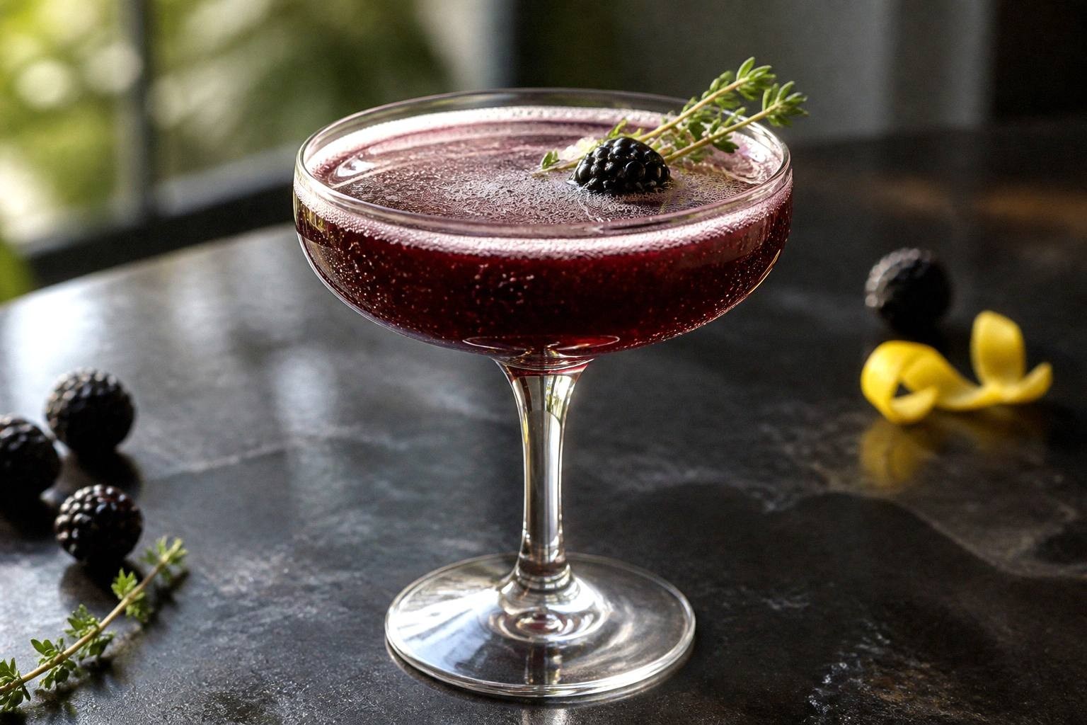 Blackberry Thyme Prosecco Fizz