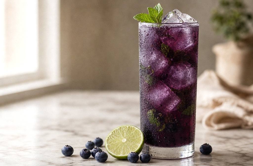 Blueberry Mojito Mocktail: Deep-Blue Non-Alcoholic Mojito