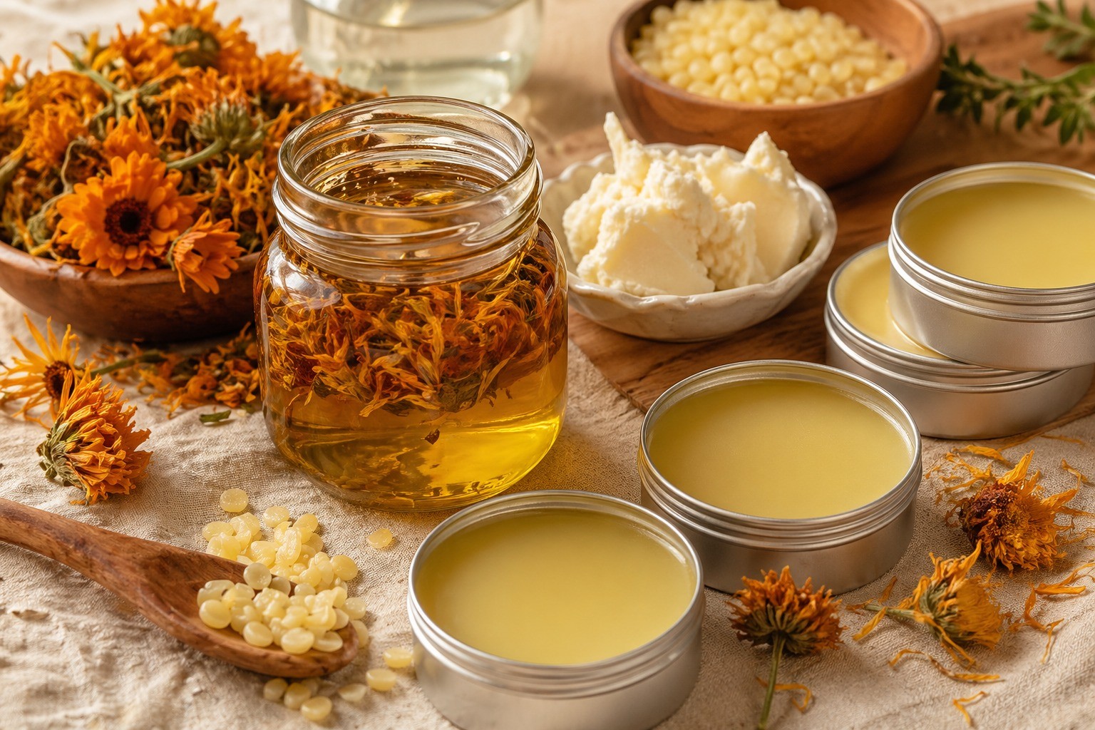 Calendula Hand Salve Recipe for Dry Garden Hands