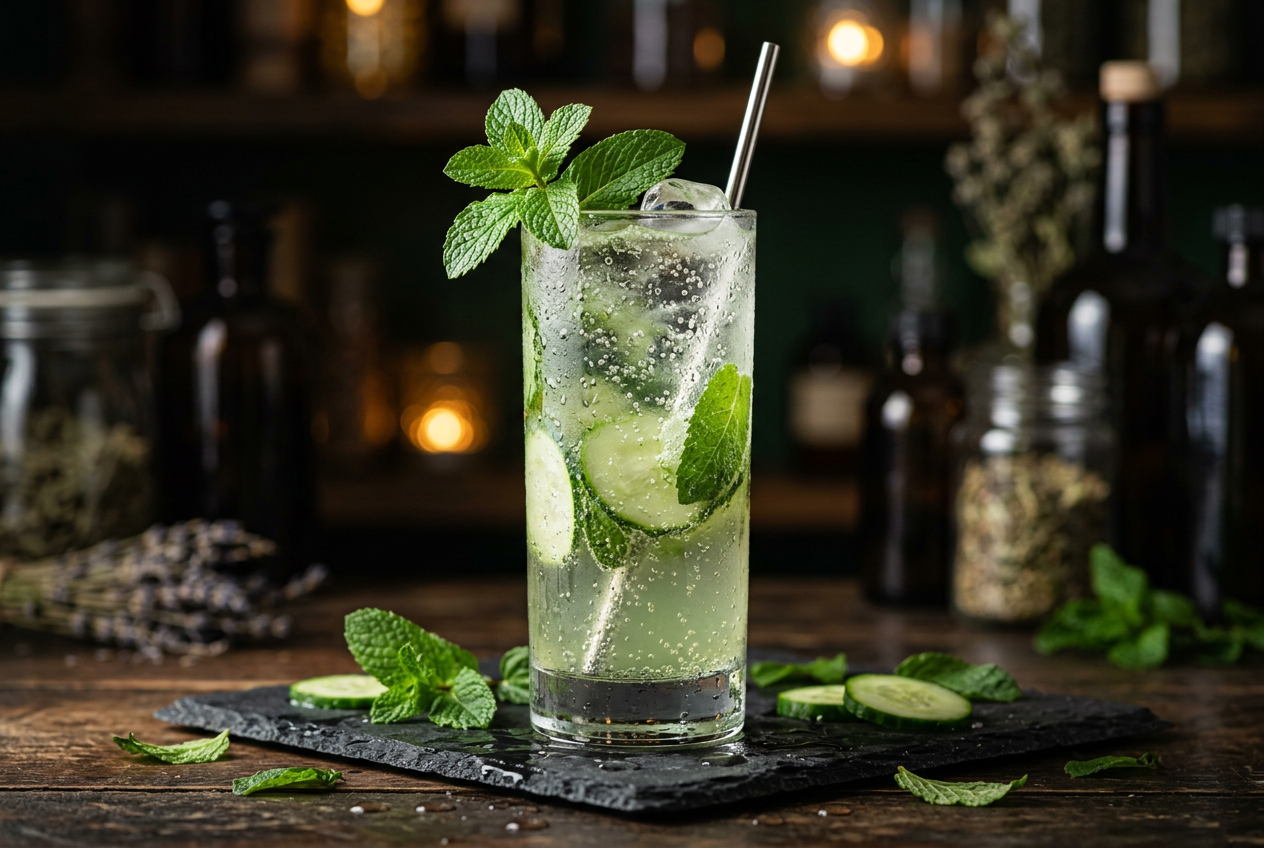 Cucumber Mint Fizz: A Crisp, Refreshing Non-Alcoholic Sparkler