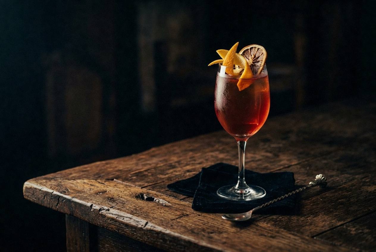 Rosemary grapefruit fizz mocktail in tall highball glass with fresh rosemary sprig garnish and grapefruit slice showing clear effervescent liquid with botanical garnish