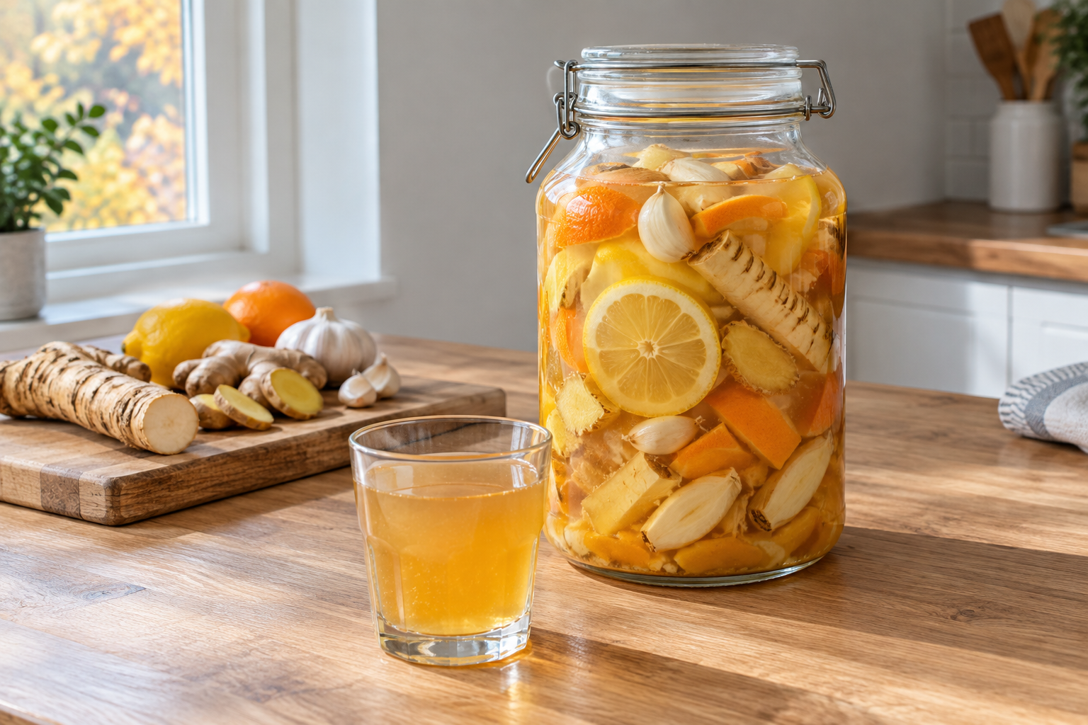 Fire Cider Recipe: Horseradish, Ginger and Garlic in Apple Cider Vinegar