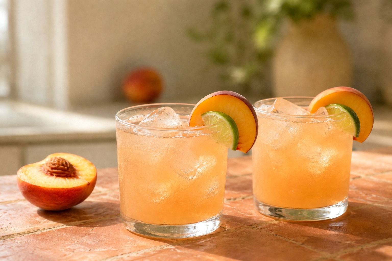 Fresh Peach Margaritas