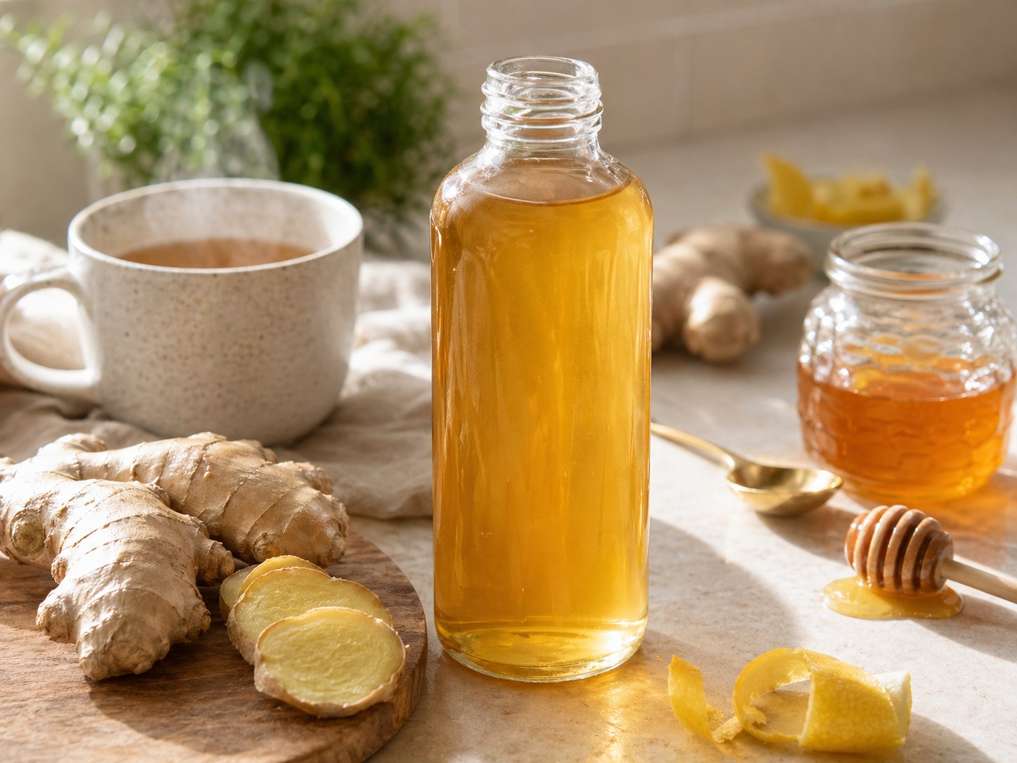 Ginger Honey Syrup Recipe for Drinks