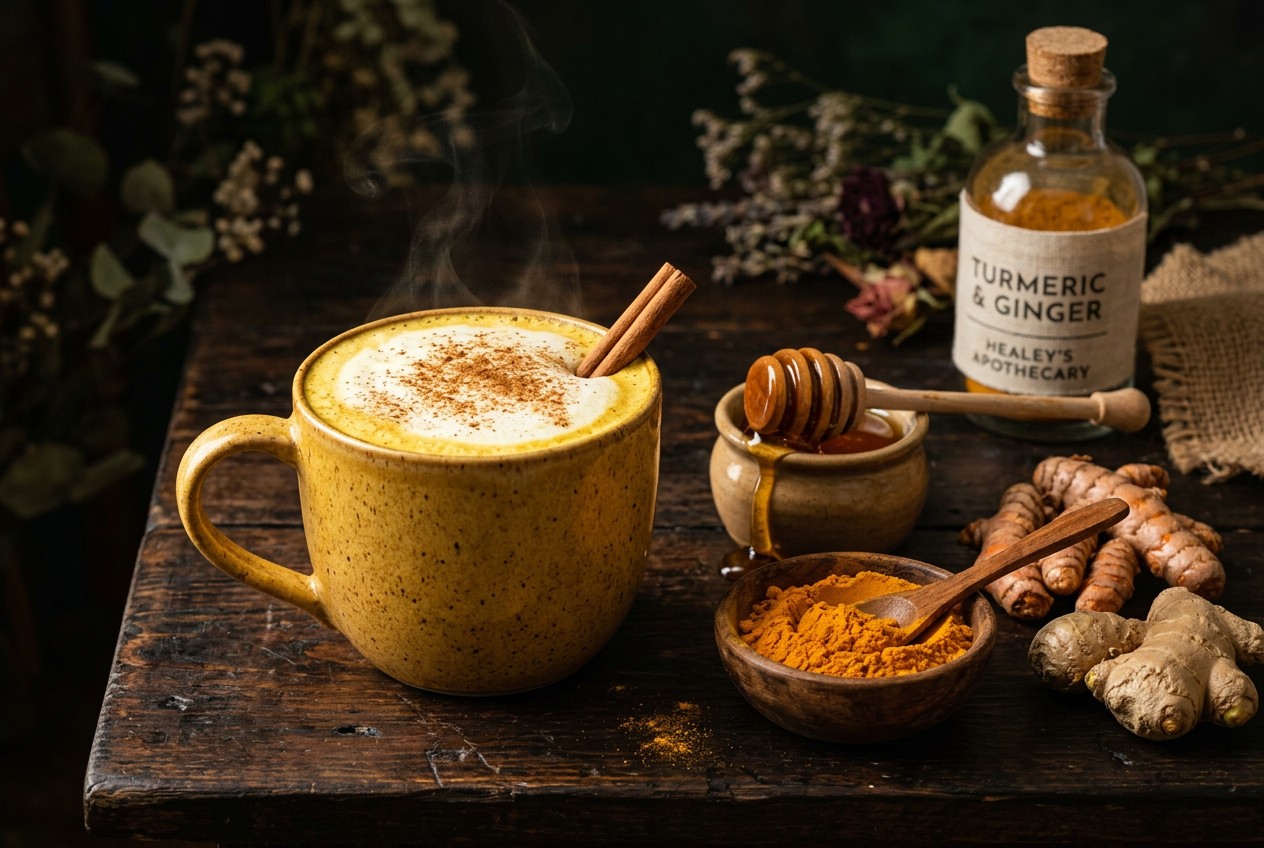 Golden Milk with Turmeric and Honey for Wellness