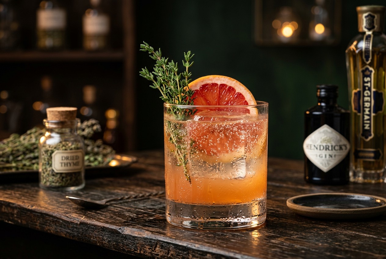 Grapefruit Thyme Fizz with Honey for Bright Spring Days