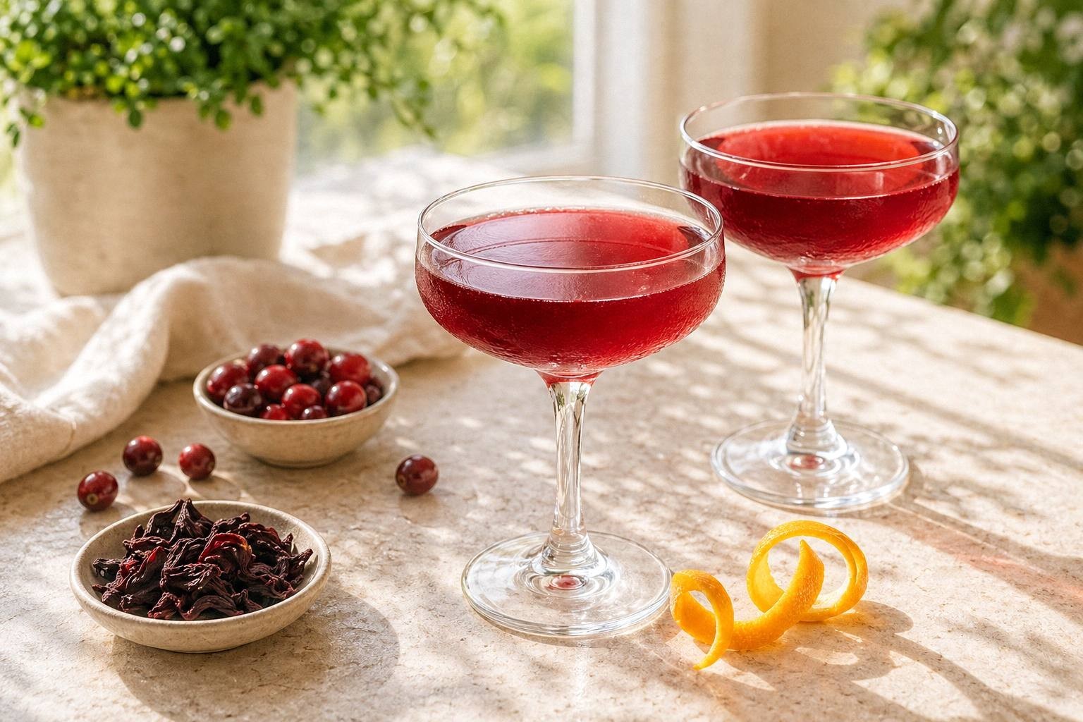 Hibiscus Cranberry Cosmopolitan Mocktail