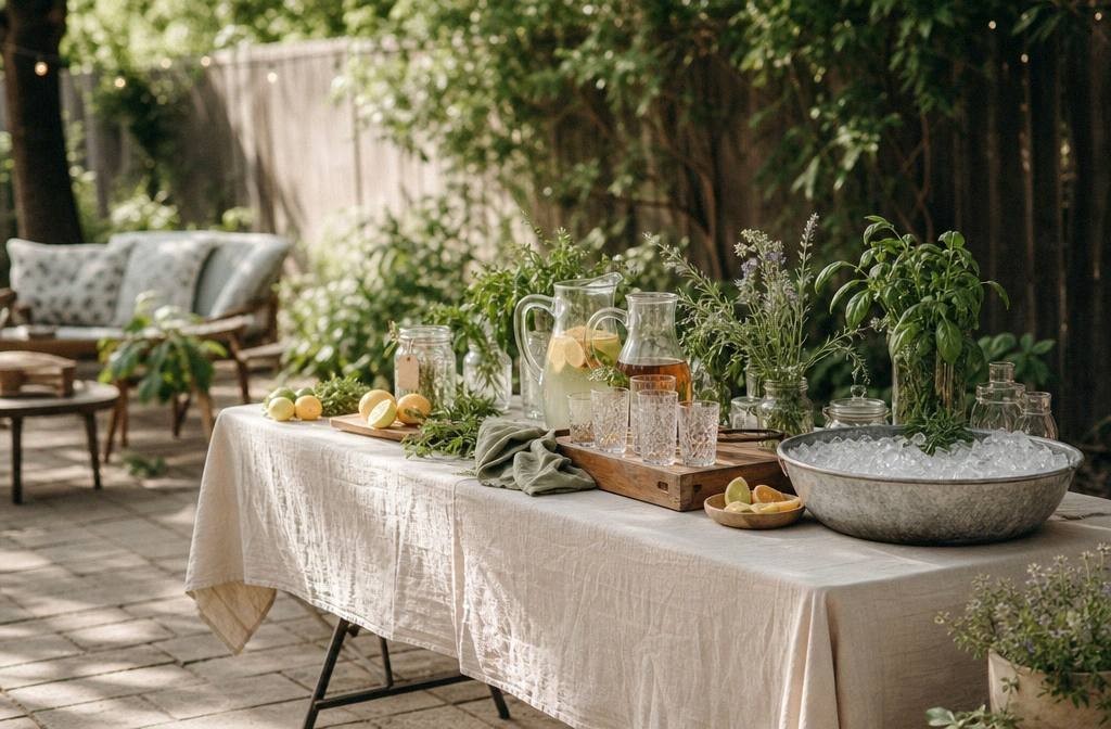 How to Make a Folding Table Look Like a Drink Bar