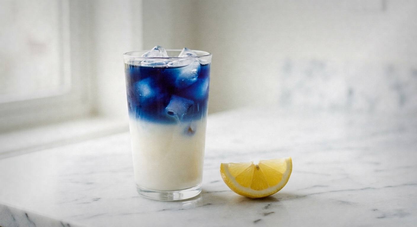 Iced Butterfly Pea Flower Latte (Blue Latte Recipe)