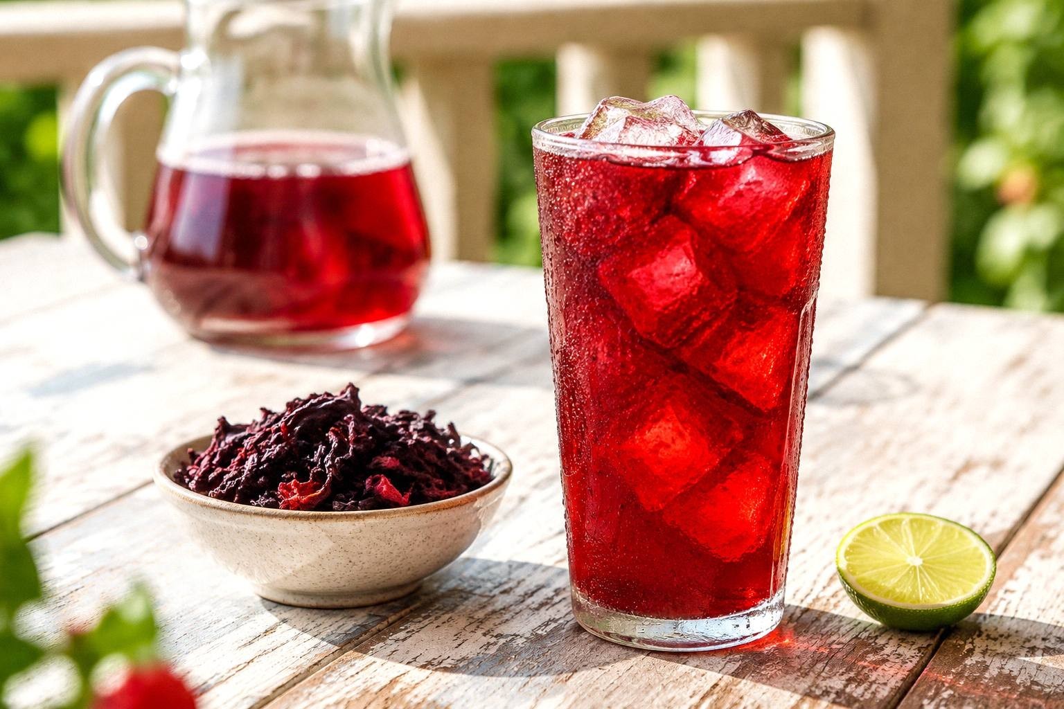 Tart Iced Hibiscus Tea Recipe for Heat Waves