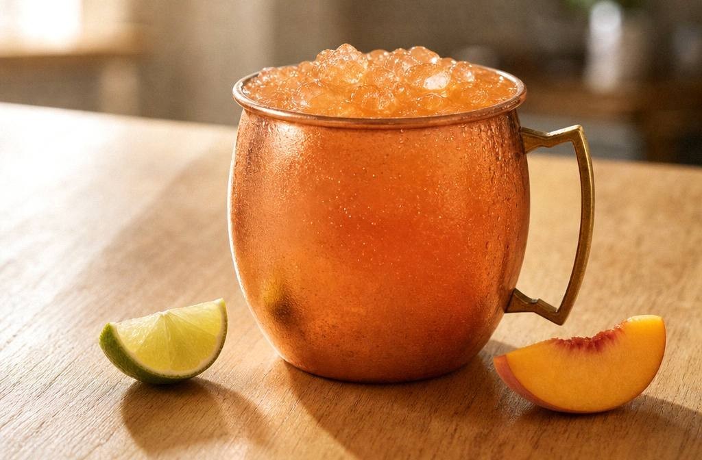 Peach Moscow Mule Mocktail: Non-Alcoholic Mule Recipe