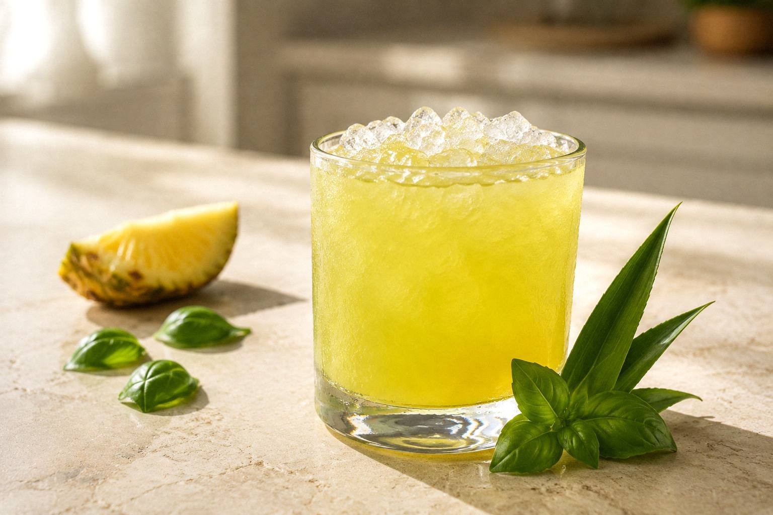 Pineapple Basil Smash Cocktail Recipe