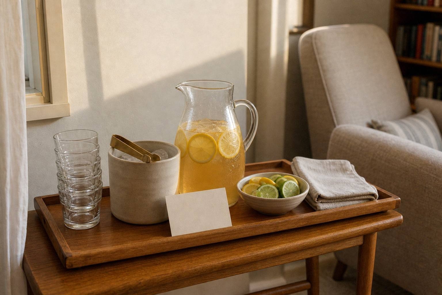 How to Make a Drink Station When You Have No Room for a Bar Cart