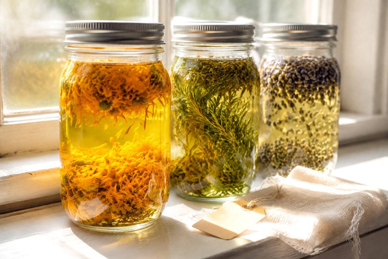 Sun-Infused Herb Oils: Start Jars This June
