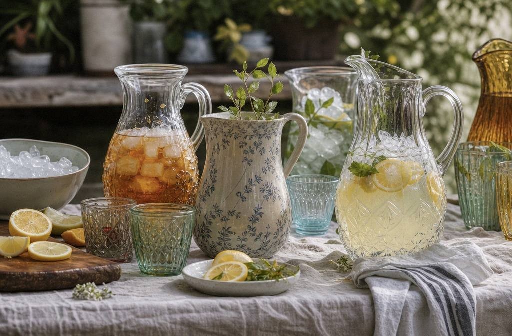 Vintage Pitchers for Batch Cocktails and Mocktails