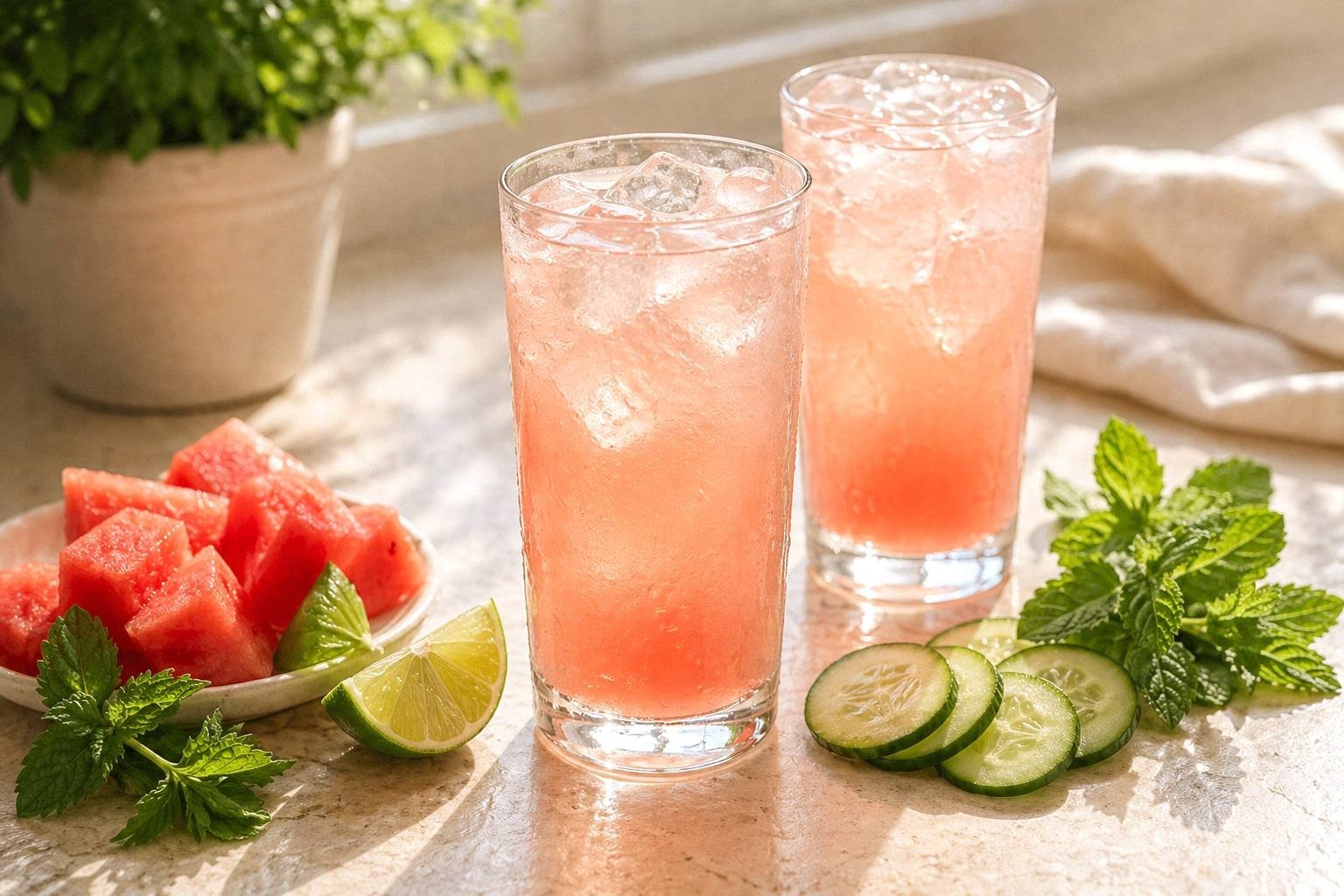 Watermelon Cucumber Mojito Spritz
