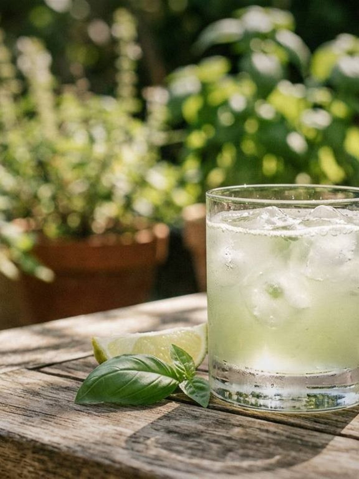 Basil Gin Smash with Lime for Summer Refreshment