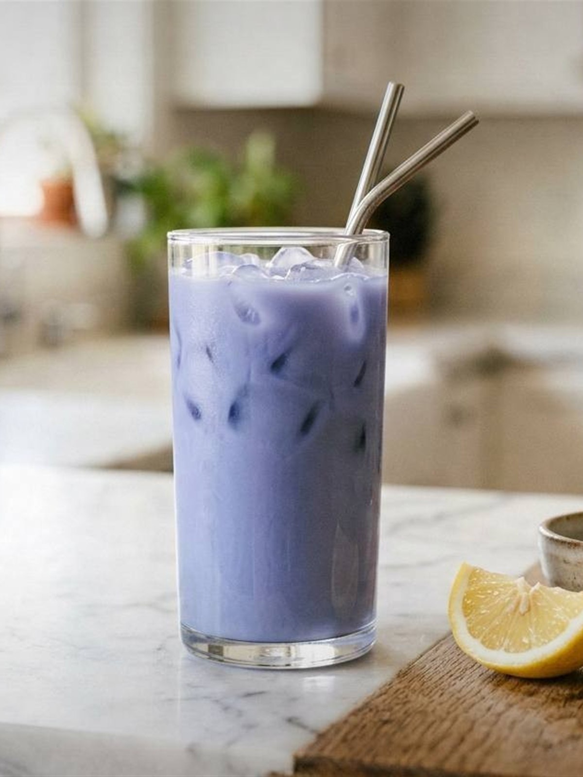 Iced Butterfly Pea Flower Latte (Blue Latte Recipe)