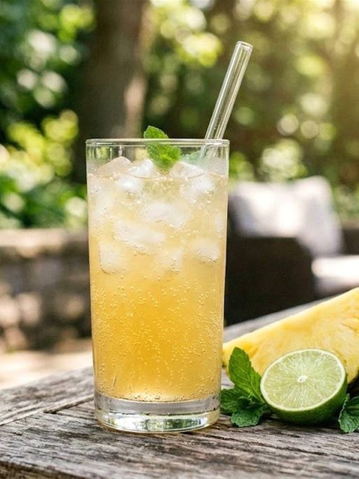 Pineapple Tepache Mocktail with Lime