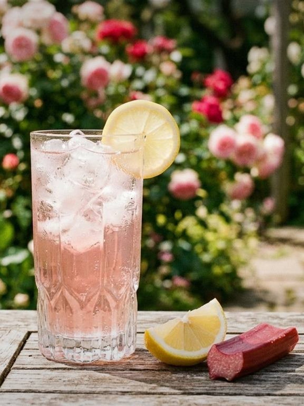 Rhubarb Rose Cooler with Lemon for Spring Gatherings