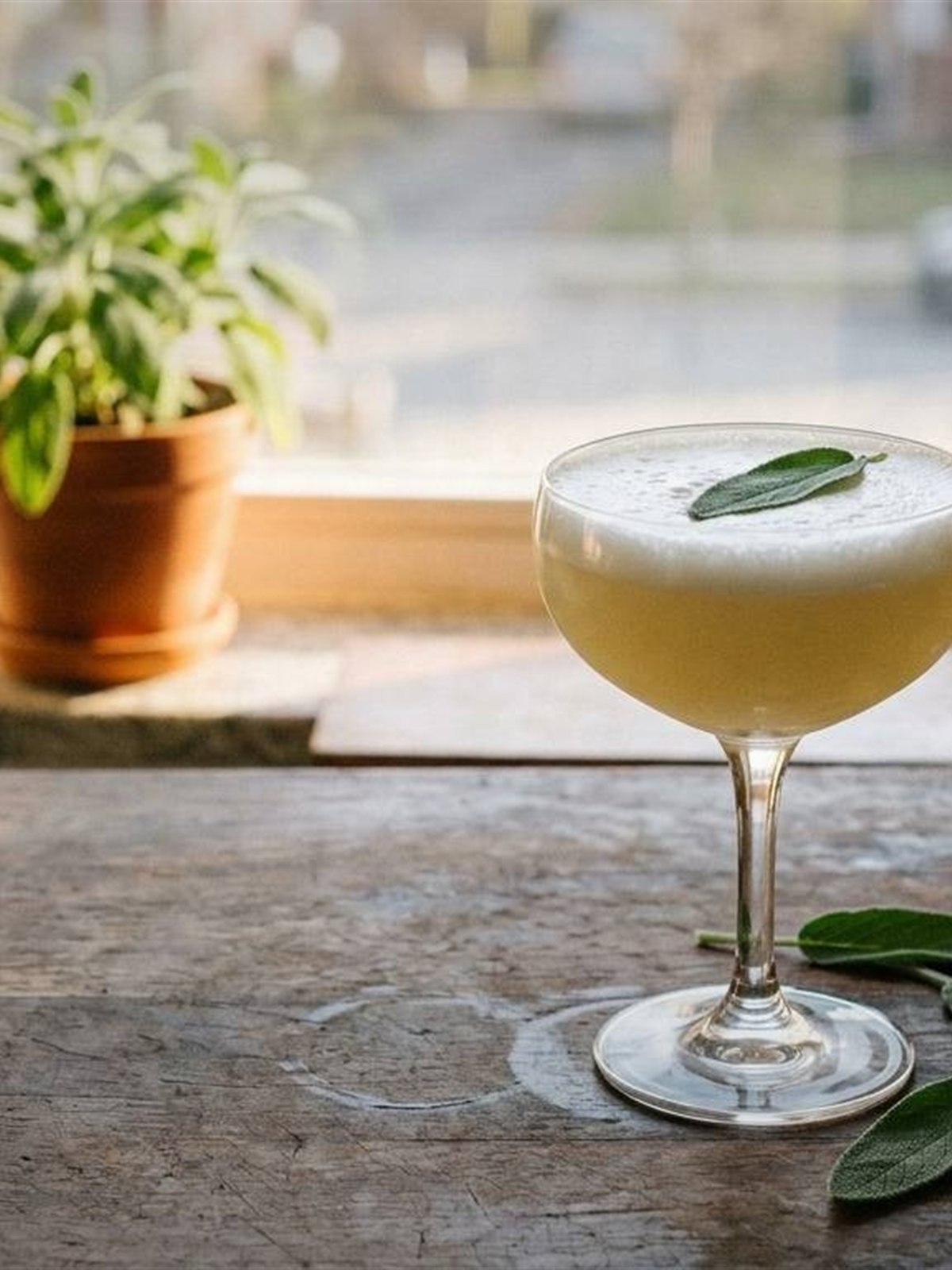 Sage Vodka Sour with Honey and Lemon for Clarity