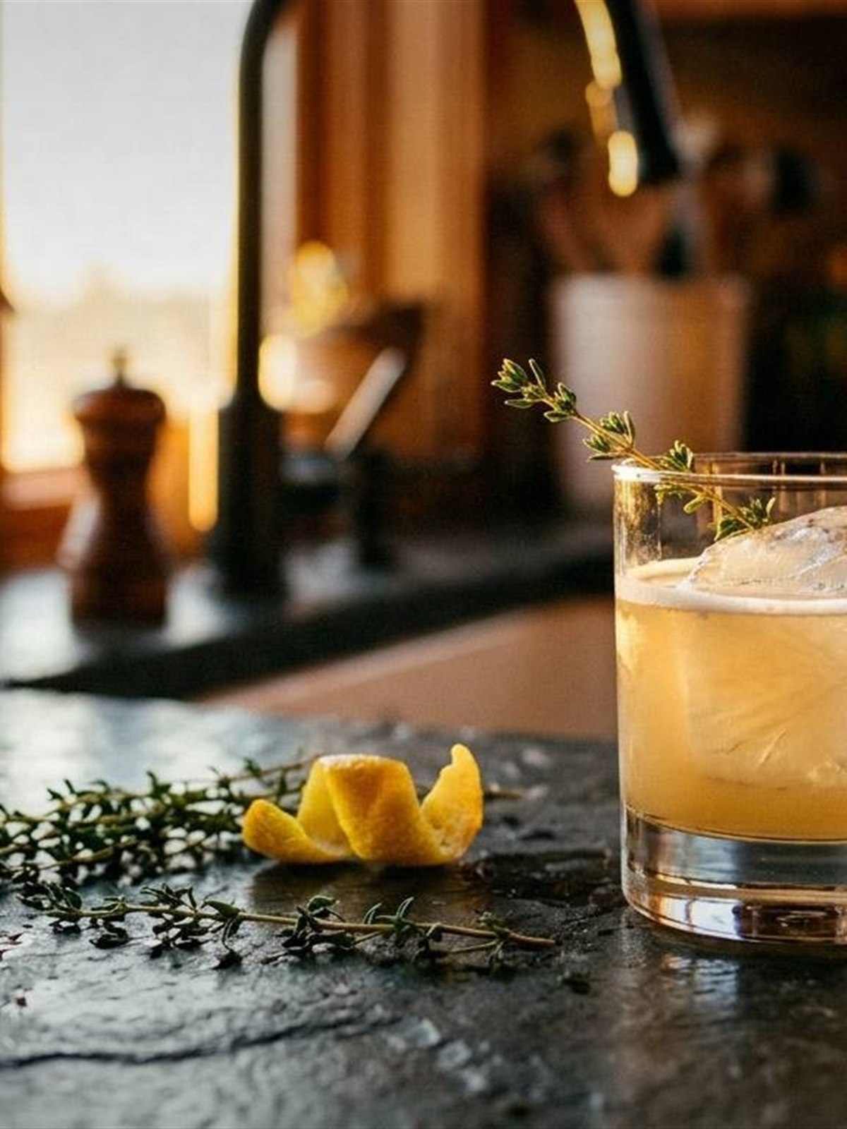 Thyme Bourbon Sour with Maple for Cozy Fall Evenings