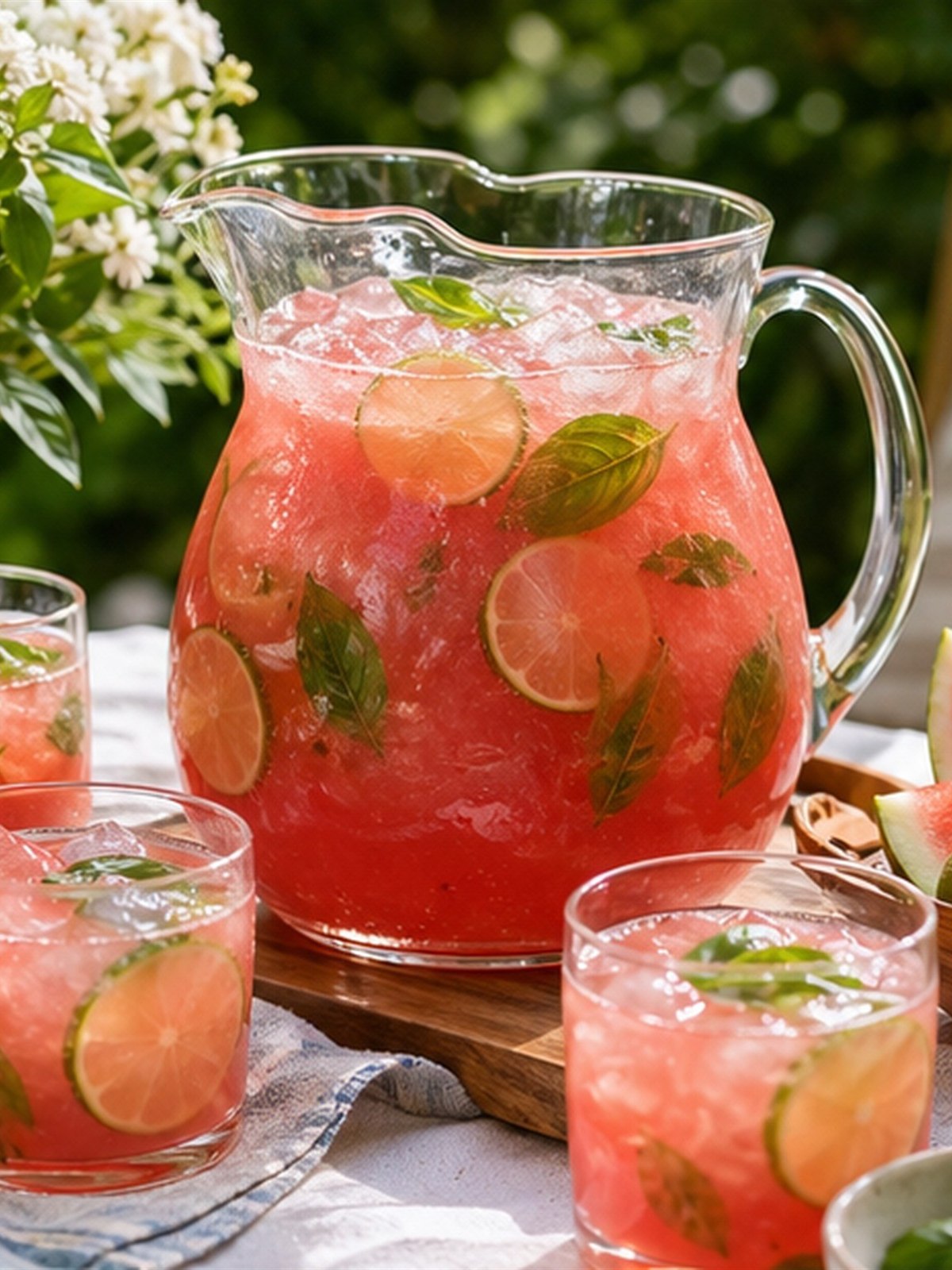 Watermelon Basil Limeade Pitcher